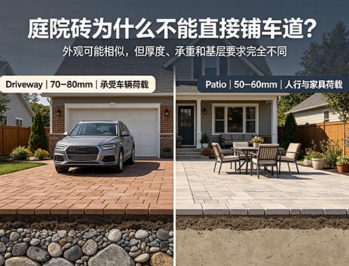 车道为什么不能使用普通庭院砖?Driveway 与 Patio 铺砖的区别详解(图1) 34.jpg