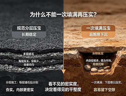 为什么要分层压实?多伦多铺砖基层施工为什么不能一次填满?(图1) 67.jpg