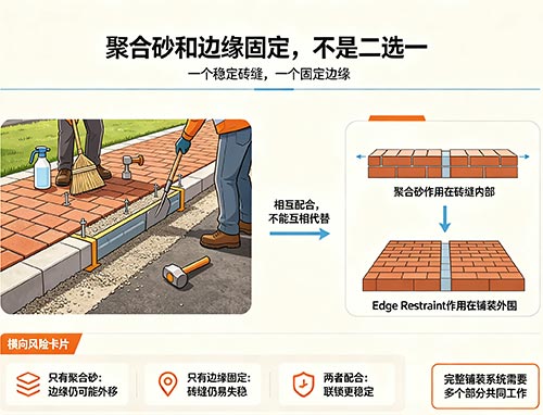 聚合砂(Polymeric Sand)可以代替 Edge Restraint 吗?两者有什么区别?(图1) 100.jpg
