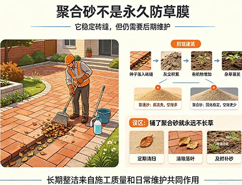 聚合砂(Polymeric Sand)可以完全防止杂草吗?为什么铺砖后仍可能长草?(图1) 91.jpg