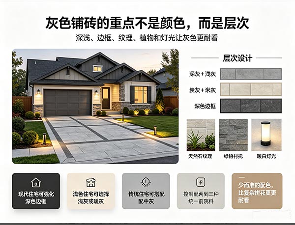 灰色铺砖会不会太单调?如何打造有层次感的现代车道?(图1) 111.jpg