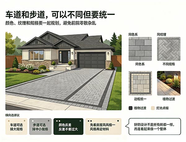 车道和步道一定要用同一种铺砖吗?如何搭配才能更协调?(图1) 119.jpg