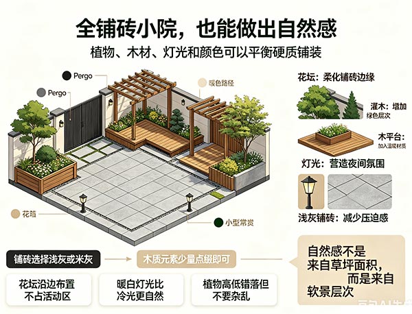 小院子全部铺砖会不会显得太硬?小庭院设计搭配指南(图1) 128.jpg