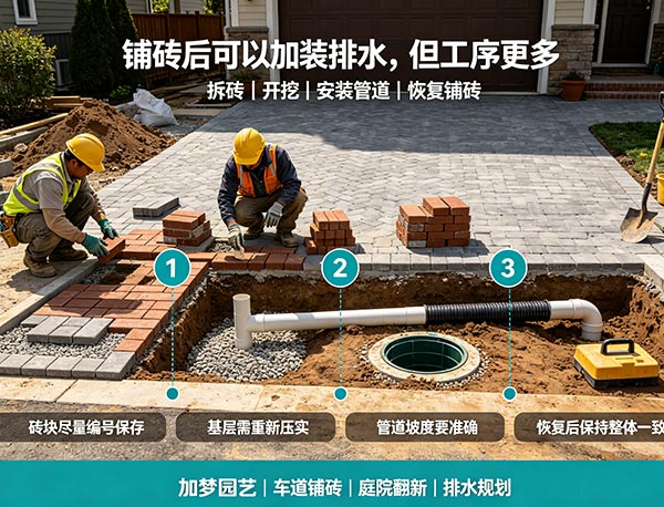 铺砖完成后还能增加地下排水吗？后期加装排水系统可行吗？(图1)