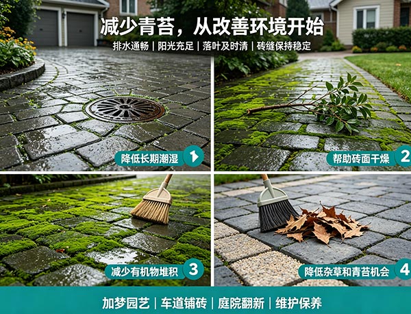 怎样才能长期减少铺砖青苔？Interlocking 铺砖防青苔维护指南