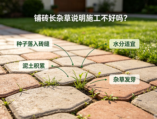 铺砖长杂草说明施工不好吗？Interlocking 砖缝长草原因解析(图1)