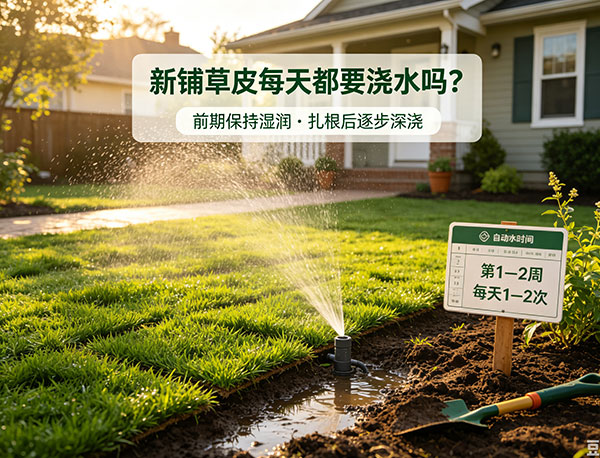 新铺草皮每天都要浇水吗?新草坪浇水频率与养护指南(图1) 新铺草皮每天都要浇水吗?新草坪浇水频率与养护指南(图1)