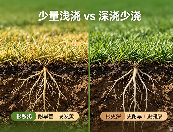 草坪每天浇一点水好吗？深浇还是天天浇？科学浇水指南(图1)