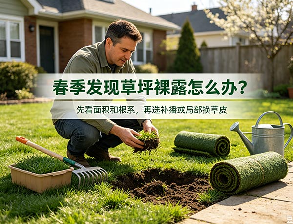 春季发现草坪裸露怎么办?补播草种还是更换草皮?(图1) 春季发现草坪裸露怎么办?补播草种还是更换草皮?(图1)