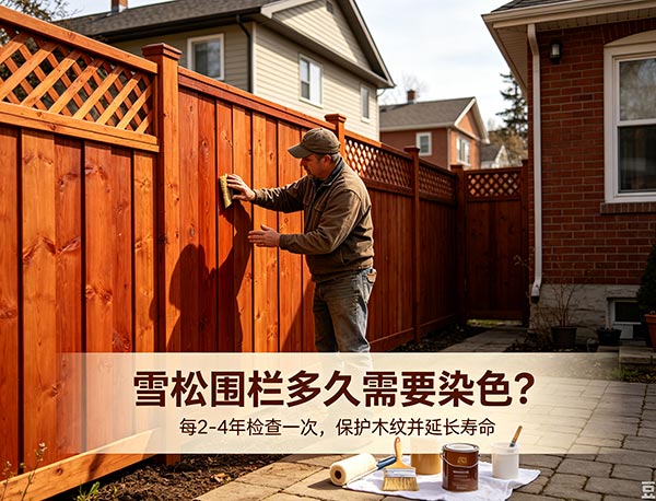 雪松围栏多久需要染色？Cedar Fence 保养与染色完整指南(图1)