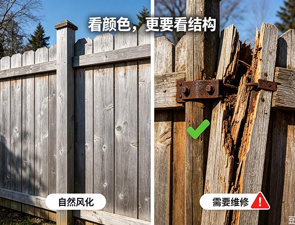 围栏变灰是不是坏了？雪松围栏变灰原因与处理方法(图1)