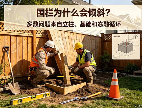围栏倾斜如何处理?木围栏修复与更换完整指南(图1) 围栏倾斜如何处理?木围栏修复与更换完整指南(图1)