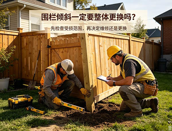 围栏倾斜一定要整体更换吗？木围栏维修与更换指南(图1)