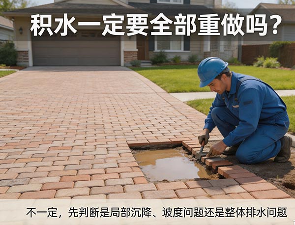 铺砖车道积水一定要全部重做吗?局部维修与整体翻新判断|多伦多加梦园艺(图1) 铺砖车道积水一定要全部重做吗?局部维修与整体翻新判断|多伦多加梦园艺(图1)