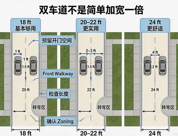 双车道如何规划尺寸?多伦多住宅双车道设计指南(图1) 双车道如何规划尺寸?多伦多住宅双车道设计指南(图1)