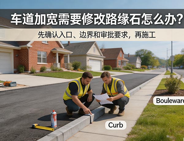 车道加宽需要修改路缘石怎么办?Curb、Curb Cut 与车道入口注意事项(图1) 车道加宽需要修改路缘石怎么办?Curb、Curb Cut 与车道入口注意事项(图1)