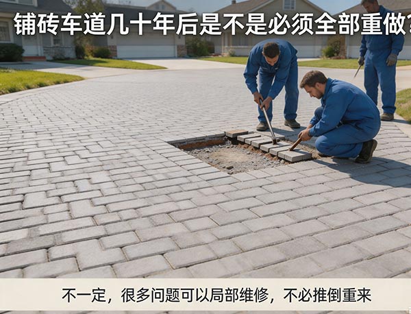铺砖车道几十年后是不是必须全部重做?什么时候需要重铺?(图1) 铺砖车道几十年后是不是必须全部重做?什么时候需要重铺?(图1)