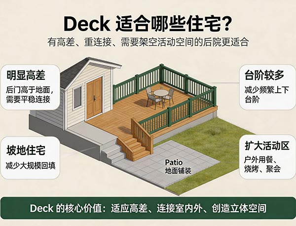 Deck 适合哪些住宅？哪些房屋更适合建设木平台？