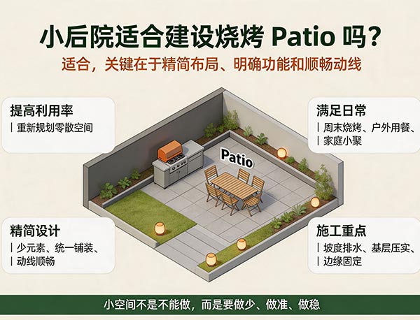 小后院适合建设烧烤 Patio 吗？面积有限也能打造舒适的户外烧烤空间