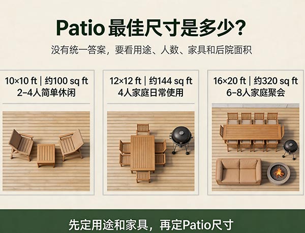 Patio 最佳尺寸是多少？后院 Pat