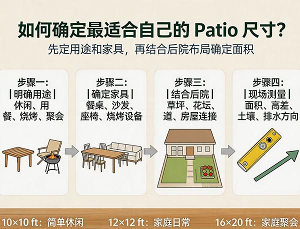 如何确定最适合自己的 Patio 尺寸？
