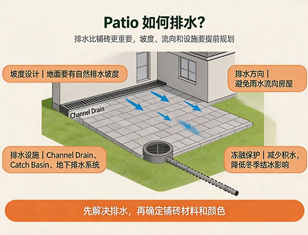 Patio 如何排水？后院铺砖排水设计完
