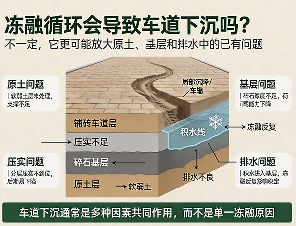 冻融循环会导致车道下沉吗?多伦多铺砖车道沉降原因解析(图1) 冻融循环会导致车道下沉吗?多伦多铺砖车道沉降原因解析(图1)