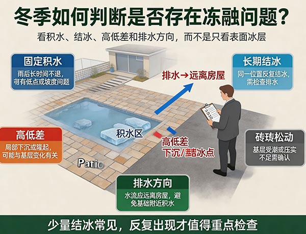 冬季如何判断是否存在冻融问题？多伦多 Patio 和车道检查指南(图1)