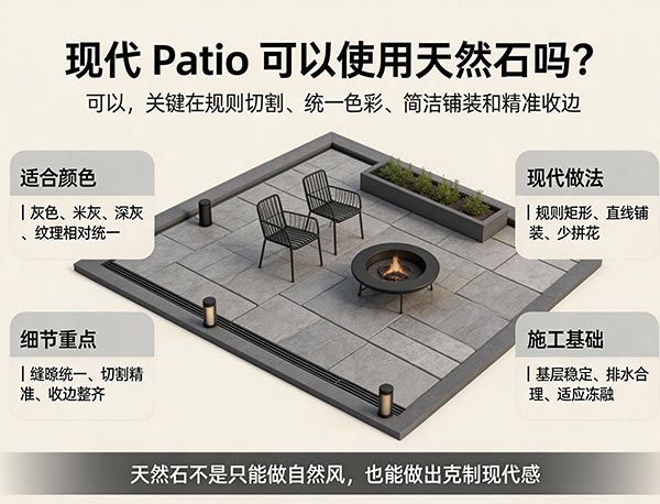 现代 Patio 可以使用天然石吗?天然石如何打造现代庭院风格(图1) 现代 Patio 可以使用天然石吗?天然石如何打造现代庭院风格(图1)