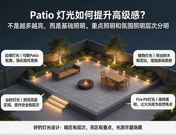 灯光可以提升 Patio 的高级感吗?从氛围照明到功能照明的设计指南(图1) 灯光可以提升 Patio 的高级感吗?从氛围照明到功能照明的设计指南(图1)