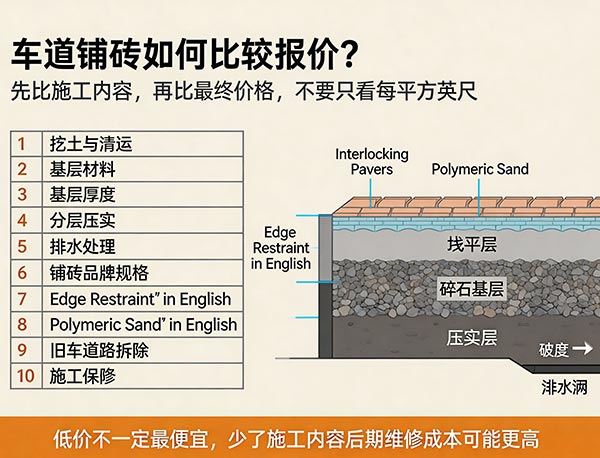 车道铺砖施工应该如何比较报价?多伦多车道铺砖报价对比指南(图1) 车道铺砖施工应该如何比较报价?多伦多车道铺砖报价对比指南(图1)
