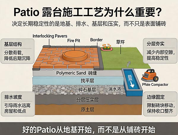 露台施工工艺:从场地准备到铺装完成的完整施工流程(图1) 露台施工工艺:从场地准备到铺装完成的完整施工流程(图1)