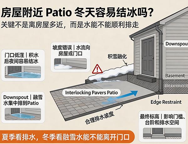 房屋附近 Patio 冬天容易结冰吗?多伦多 Patio 排水与防冻设计指南(图1) 房屋附近 Patio 冬天容易结冰吗?多伦多 Patio 排水与防冻设计指南(图1)