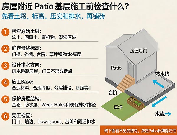 Patio 靠近房屋施工需要特别处理基层吗?房屋周边 Patio 基层施工指南(图1) Patio 靠近房屋施工需要特别处理基层吗?房屋周边 Patio 基层施工指南(图1)
