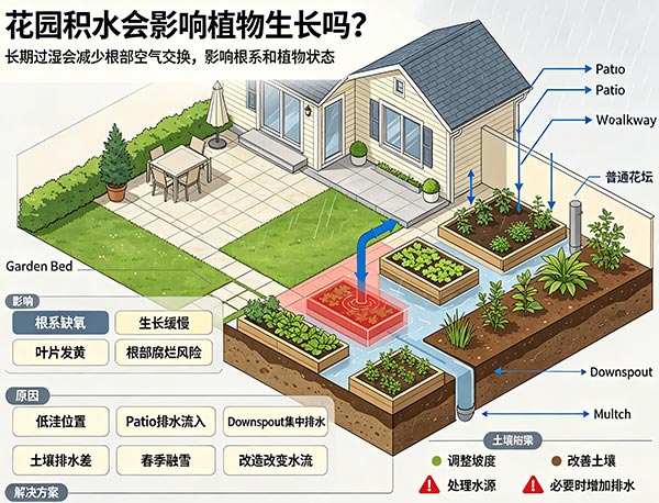 花园积水会影响植物生长吗?多伦多 Garden Bed 积水原因与排水解决方法(图1) 花园积水会影响植物生长吗?多伦多 Garden Bed 积水原因与排水解决方法(图1)