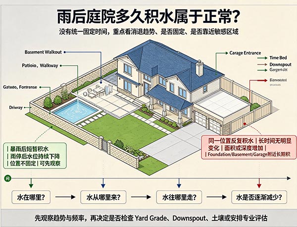 庭院长期潮湿是什么原因?常见 Yard Drainage 问题分析(图1) 庭院长期潮湿是什么原因?常见 Yard Drainage 问题分析(图1)
