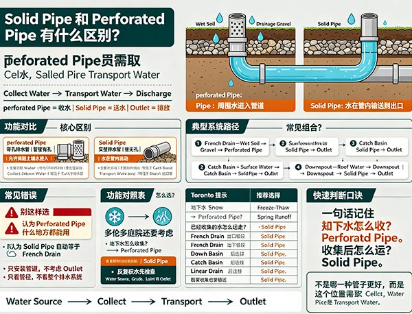 Solid Pipe 和 Perforated Pipe 有什么区别?庭院排水管选择指南(图1) Solid Pipe 和 Perforated Pipe 有什么区别?庭院排水管选择指南(图1)