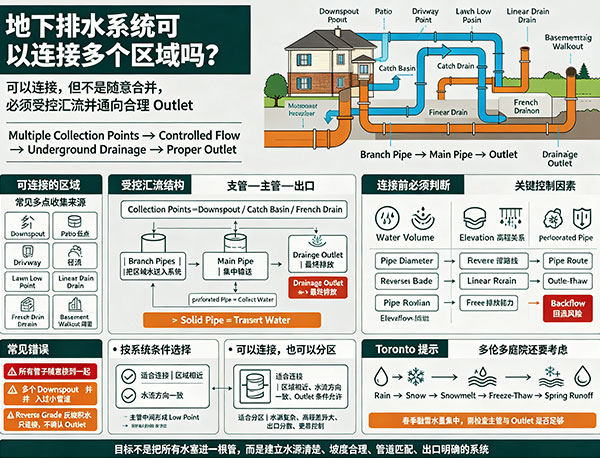 地下排水系统可以连接多个区域吗?多点排水管道设计指南(图1) 地下排水系统可以连接多个区域吗?多点排水管道设计指南(图1)