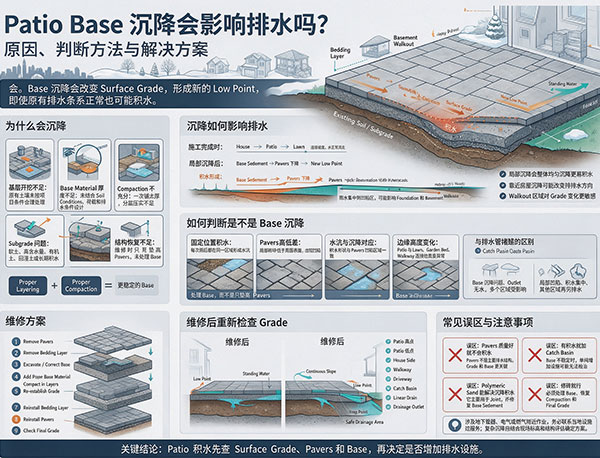 Patio Base 沉降会影响排水吗?原因、判断与维修方法(图1) Patio Base 沉降会影响排水吗?原因、判断与维修方法(图1)