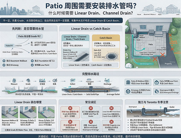 Patio 周围需要安装排水沟吗?什么时候需要 Linear Drain?(图1) Patio 周围需要安装排水沟吗?什么时候需要 Linear Drain?(图1)