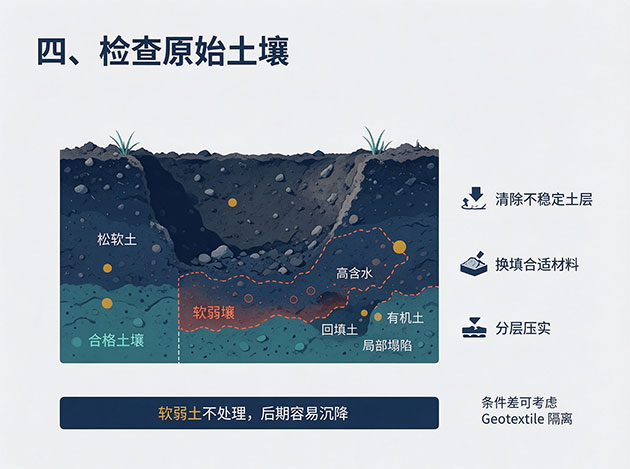 检查原始土壤 露台施工工艺:从场地准备到铺装完成的完整施工流程(图5)