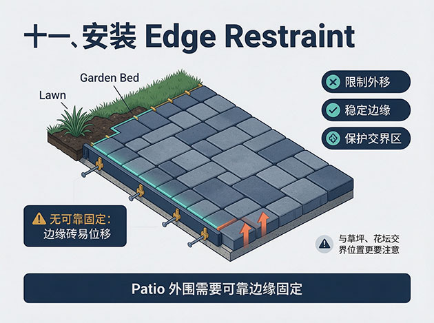 安装 Edge Restraint 露台施工工艺:从场地准备到铺装完成的完整施工流程(图11)