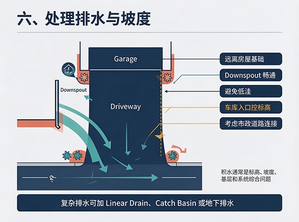 处理排水与坡度 车道铺砖施工工艺:从基层处理到铺装完成的完整施工流程(图6)